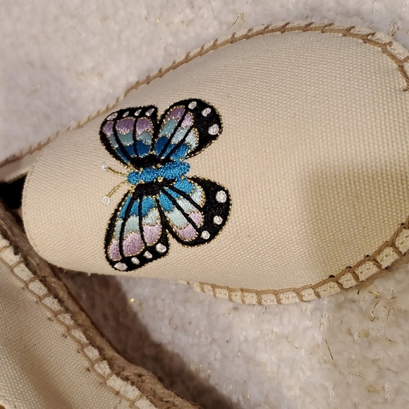 Talbots Izzy Embroidered Canvas Espadrilles - Butterfly - Picture 2 of 3